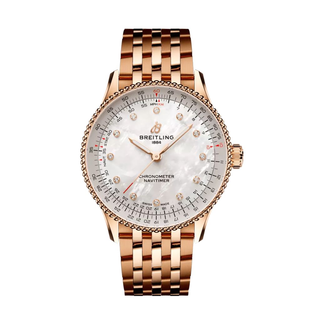 Breitling Damenhr_NAVITIMER AUTOMATIC 36 Rotgold bei Juwelier Mayer in Starnberg