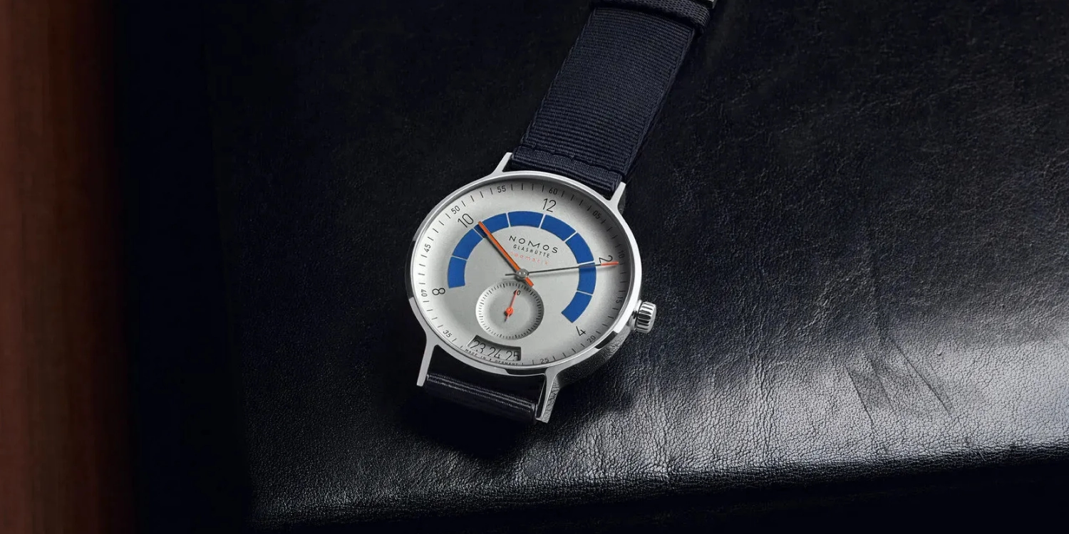 Nomos Glashütte Modell Autobahn bei Juwelier Mayer in Starnberg