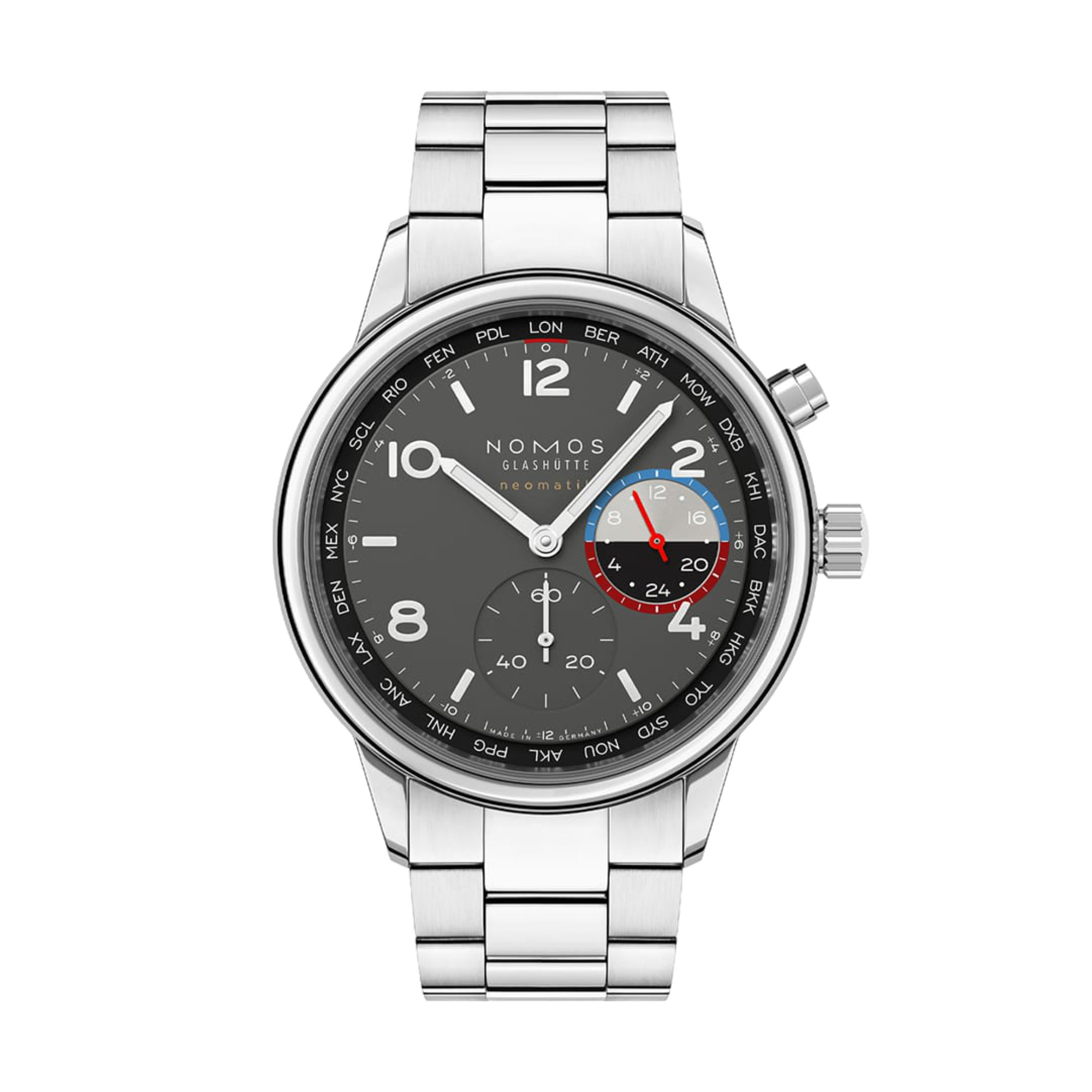 NOMOS Glashütte Club Sport Neomatik Weltzeit Volcano