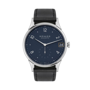 NOMOS Glashütte Minimatik 39 Datum blau