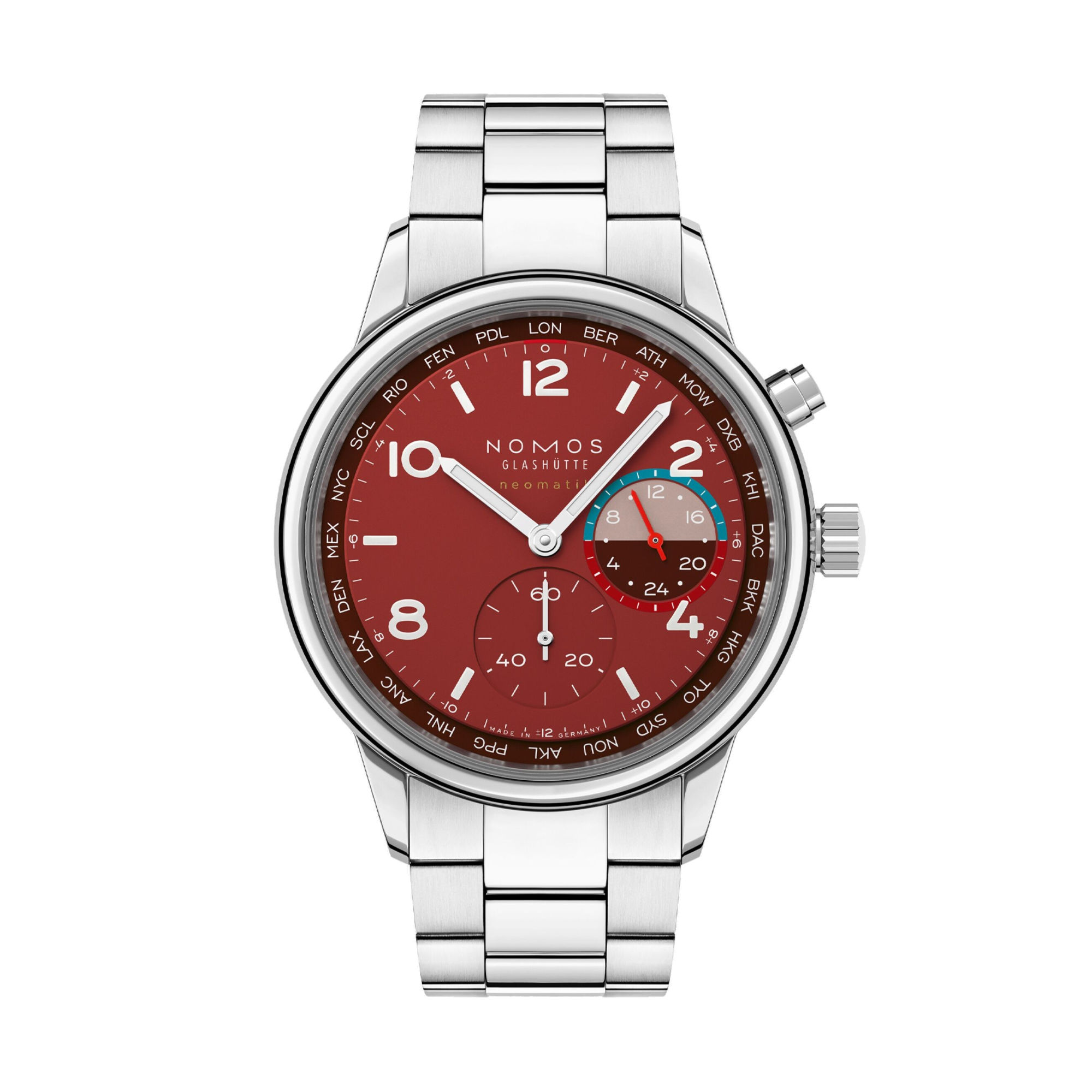 NOMOS Glashütte Club Sport Neomatik Weltzeit Magma